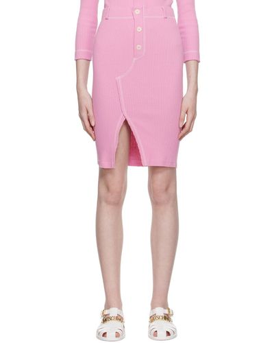 Moschino Jeans スリット ミディアムスカート - ピンク