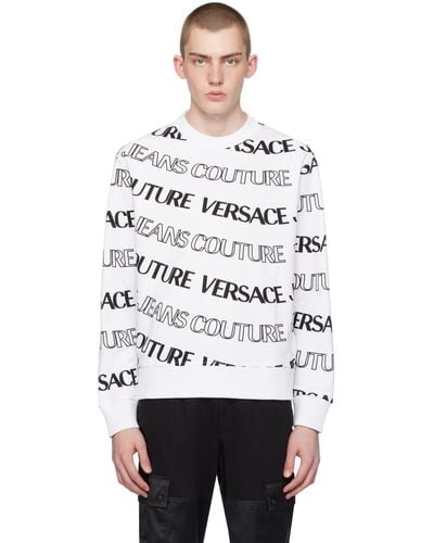 Versace ホワイト Logowave スウェットシャツ