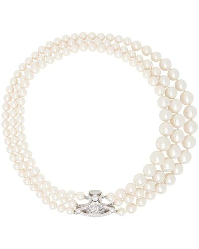 Vivienne Westwood Collier étagé graziella blanc à perles