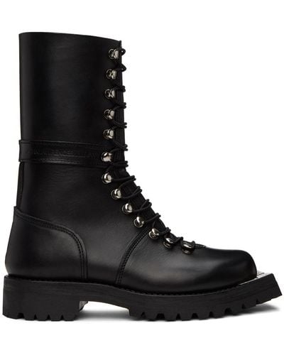 Johnlawrencesullivan Metal Toe Combat Boots - Black