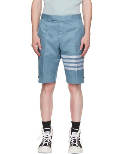 Thom Browne Blue 4-bar Shorts
