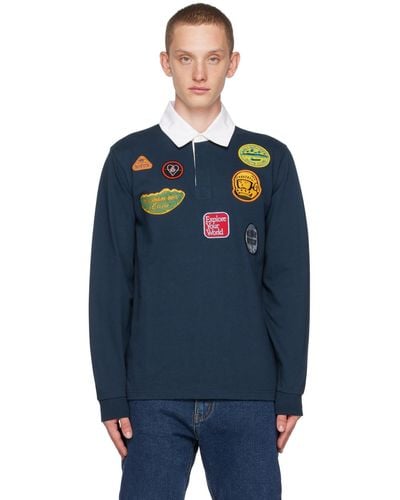 BBCICECREAM Patches Rugby Polo - Blue