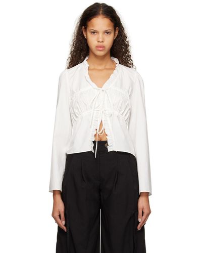 TheOpen Product Ruched Blouse - White