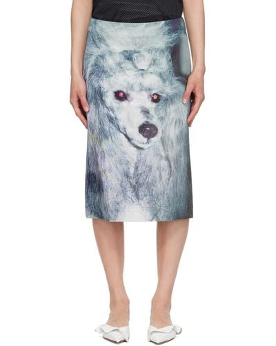 Ashley Williams Poodle Midi Skirt - Blue