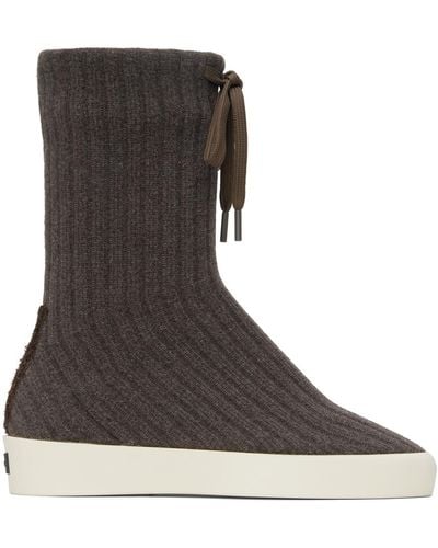 Fear Of God Moc Knit High Trainers - Brown