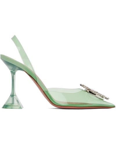 AMINA MUADDI Begum 95mm Slingback Pumps - Green