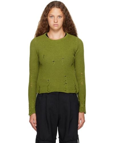 Song For The Mute Distressed Jumper - Green