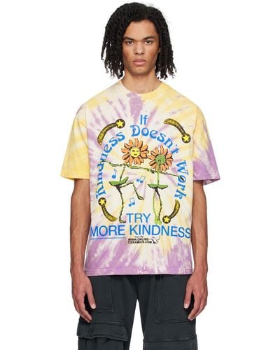 ONLINE CERAMICS T-shirt 'try more kindness' mauve et jaune - Multicolore