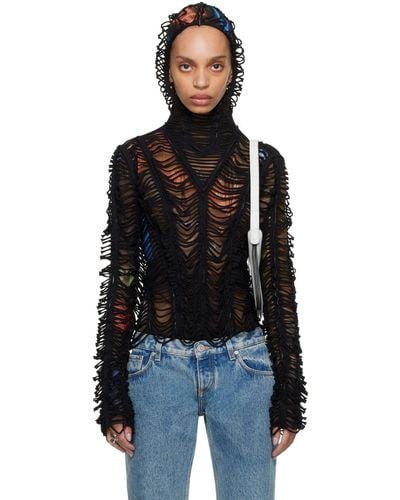 Jean Paul Gaultier Shayne Oliver Edition 'The Slashed City' Hoodie - Black