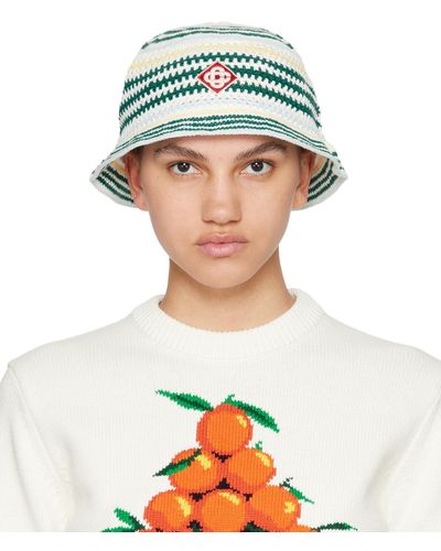 Casablancabrand Color Monogram Crochet Bucket Hat - Green