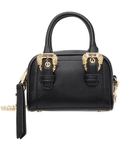Versace Jeans Couture Black Curb Chain Top Handle Bag