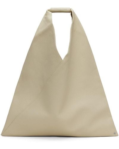 MM6 by Maison Martin Margiela Off-white Classic Triangle Tote - Natural