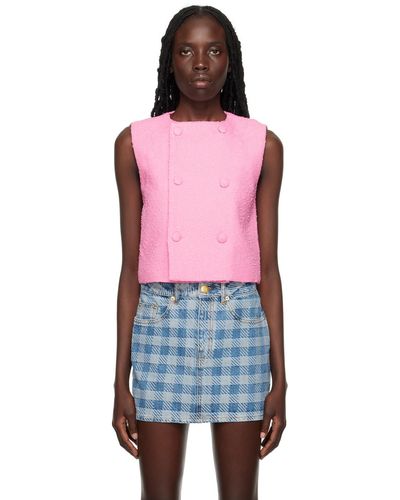 Ami Paris Pink Double-breasted Vest - Red