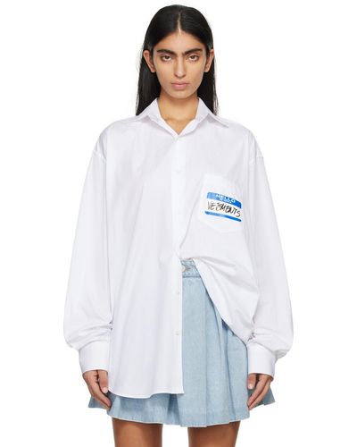 Vetements Chemise 'my name is' blanche