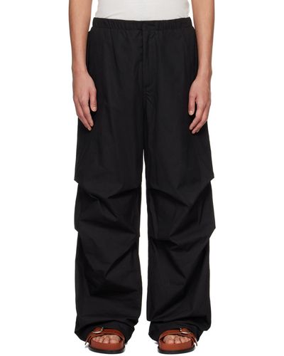 Jil Sander Black Oversized Cargo Trousers