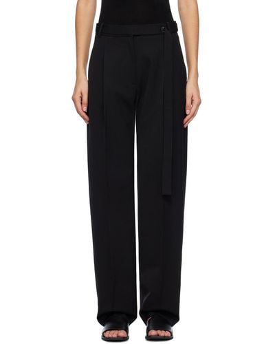 St. Agni Belted Trousers - Black