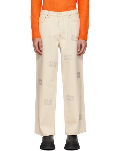 Ganni Off-white Sparkle Izey Jeans