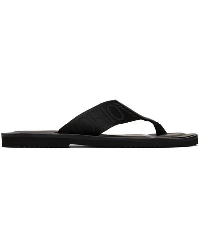 Emporio Armani Logo Tape Flip Flops - Black