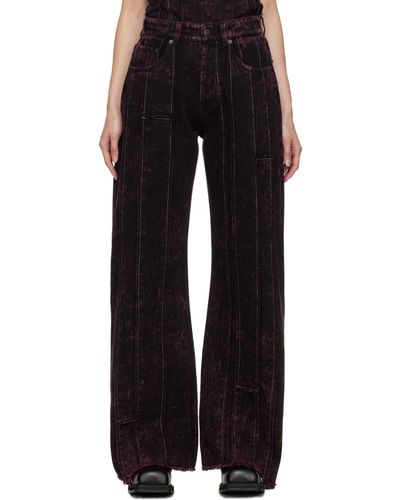 Acne Studios Burgundy Loose Fit Jeans - Black