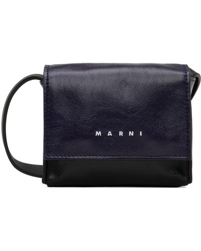 Marni Mini sac à bandoulière bleu marine et noir