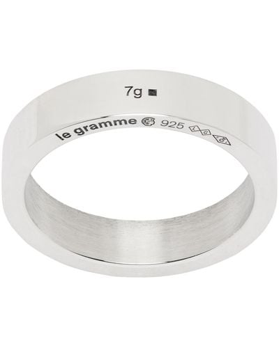 Le Gramme シルバー La 7g Ribbon リング - ホワイト