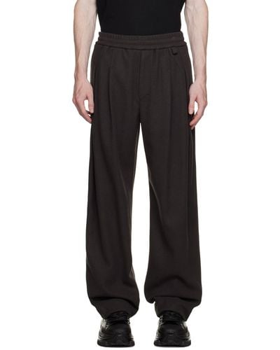 WOOYOUNGMI Grey Wide Joggers - Black
