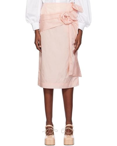 Simone Rocha Pink Pressed Midi Skirt - Multicolour