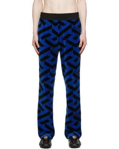 Versace Blue & Black Track Lounge Trousers