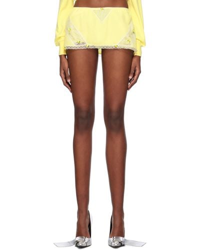 Pushbutton High Waisted Skort - Yellow