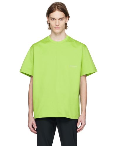 WOOYOUNGMI T-shirt vert à écusson en cuir