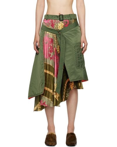 ANDERSSON BELL Ma-1 Scarf Midi Skirt - Green
