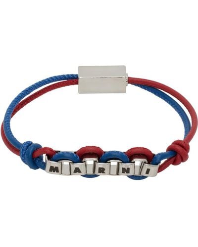 Marni Red & Blue Leather Bracelet