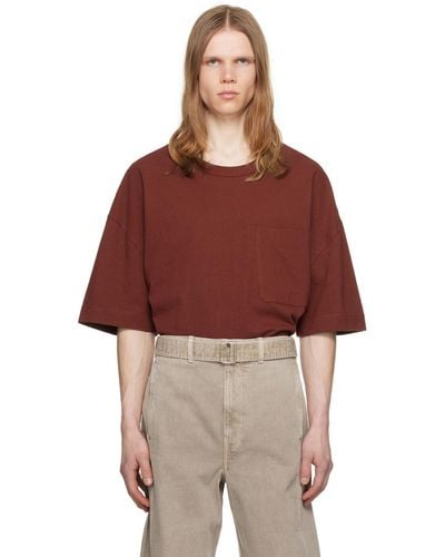 Lemaire Burgundy Boxy T-Shirt - Red