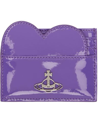 Vivienne Westwood Shiny Heart Card Holder - Purple