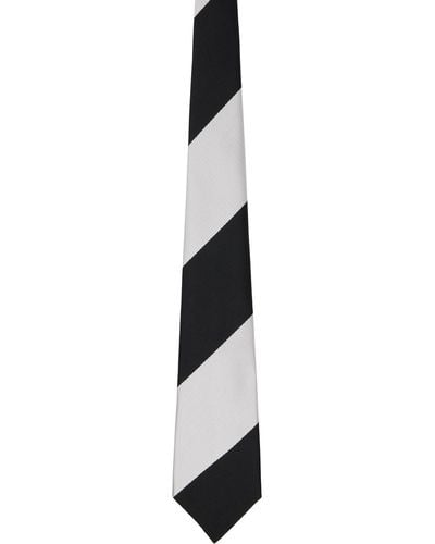 Comme des Garçons Silk Regimental Stripe Tie - Black