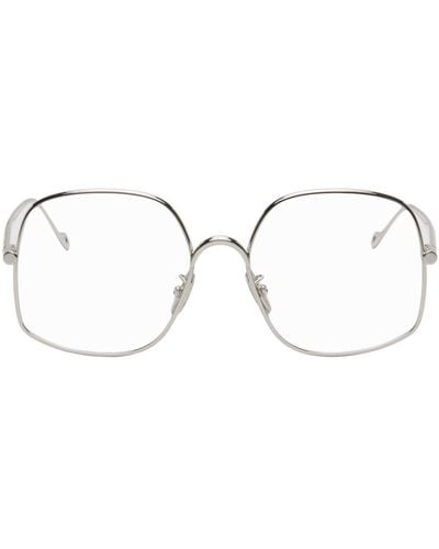 Loewe シルバー オーバーサイズ メガネ - ブラック