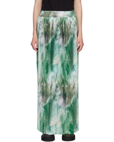 Reese Cooper Pleated Maxi Skirt - Green