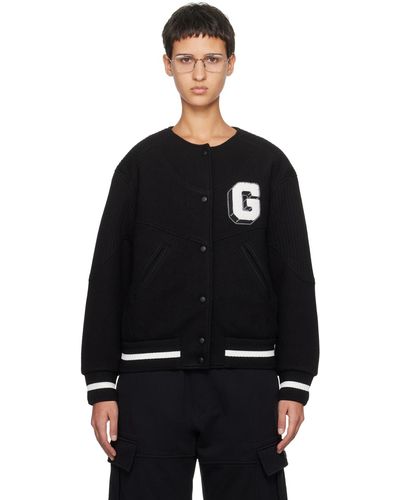 Givenchy Blouson aviateur noir à écusson à logo g