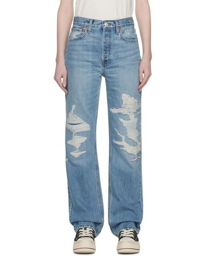 RE/DONE Blue High-rise Loose Jeans