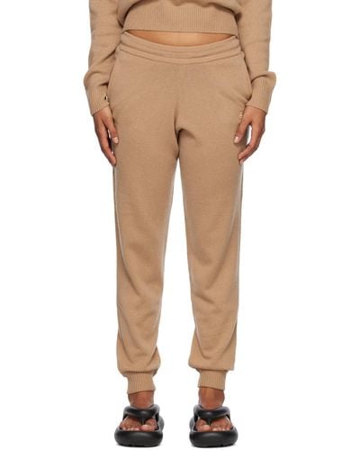 Sporty & Rich Tan Embroidered Joggers - Natural