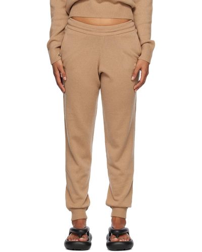 Sporty & Rich Sportyrich pantalon de survêtement brun clair à logo brodé - Neutre