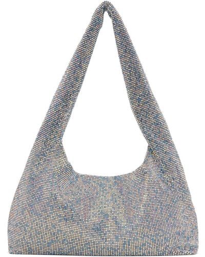 Kara Crystal Mesh Armpit Bag - Grey