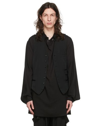 Yohji Yamamoto Veste en laine - Noir