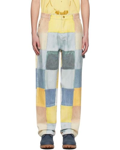 Kidsuper Pantalon cargo colore à carreaux - Multicolore