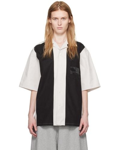 VTMNTS グレー& オープンカラー シャツ - ブラック