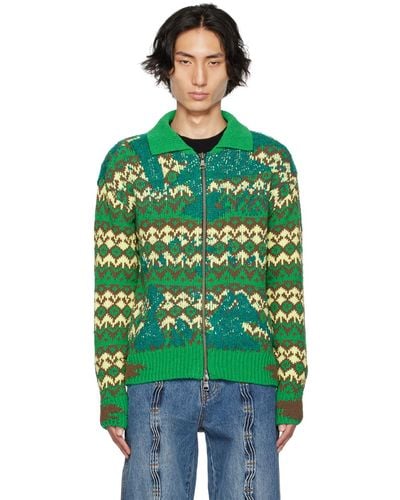 ANDERSSON BELL Submerge Nordic Cardigan - Green
