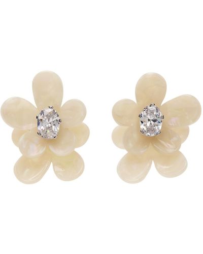ShuShu/Tong White Yvmin Edition Flower Earrings - Black