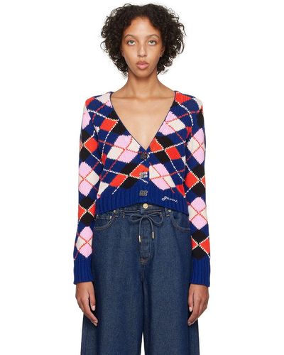 Ganni blue cardigan cheap