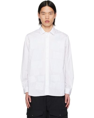 Junya Watanabe Chemise blanche à écussons à rayures