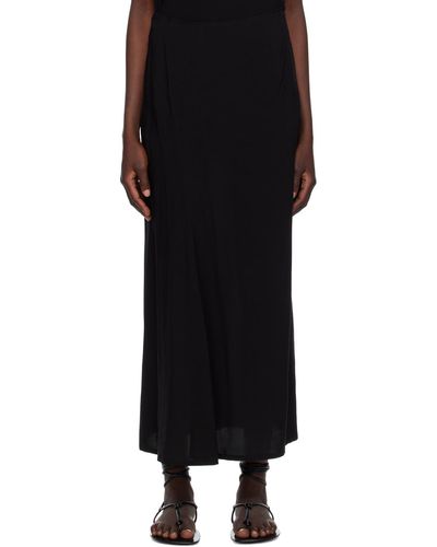 Yohji Yamamoto Black Diagonal Seams Maxi Skirt